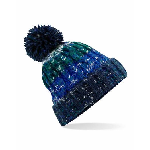 Beechfield  Corkscrew Pom Pom Beanie Alpine Blues