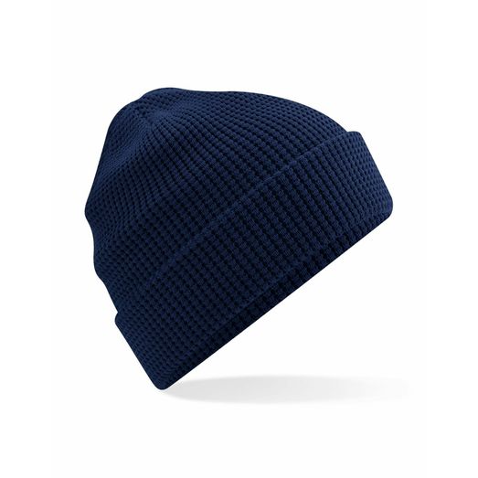 Beechfield  Organic Cotton Waffle Beanie Oxford Navy