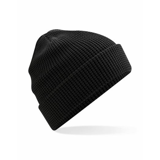Beechfield  Organic Cotton Waffle Beanie Black
