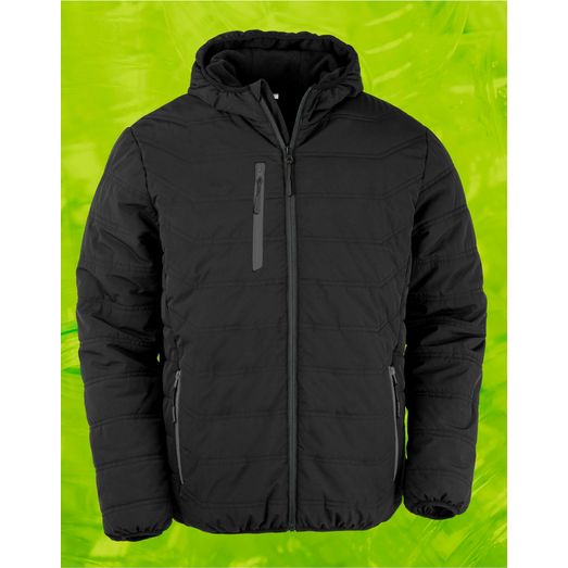 Result Genuine Recycled Black Compass Padded Winter Jacket Black/Black