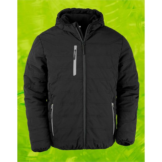 Result Genuine Recycled Black Compass Padded Winter Jacket Black/ Grey