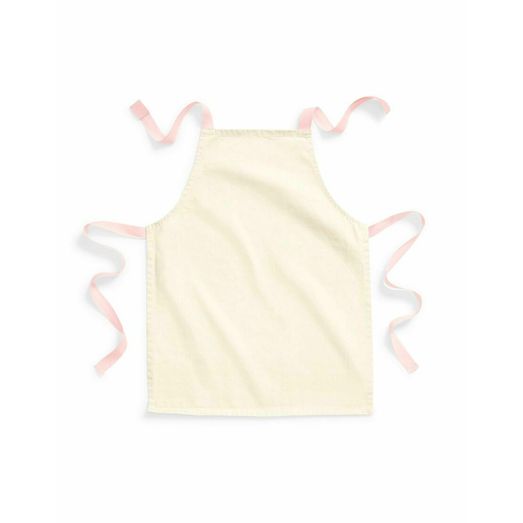 Westford Mill FairTrade Cotton Junior Craft Apron_x000D_ Natural/Pastel Pink