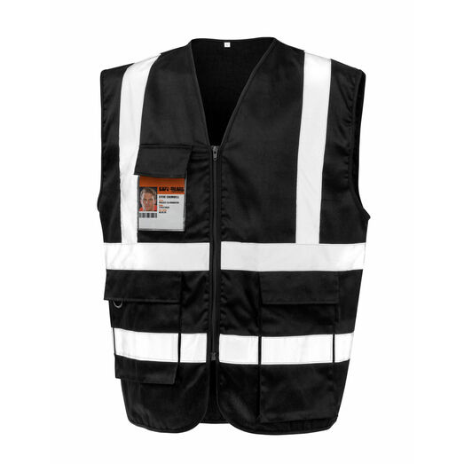 WORK-GUARD by Result Heavy Duty Polycotton Security Vest Black