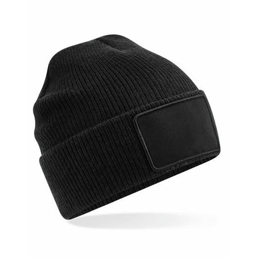 Beechfield  Removable Patch Thinsuate Beanie Black