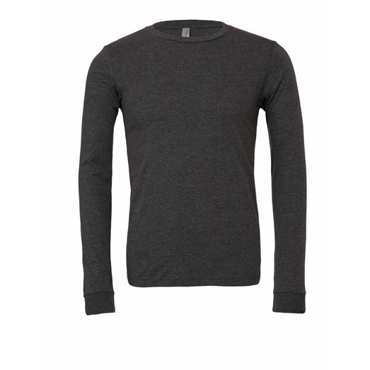 Bella Unisex Heather CVC Jersey Long Sleeve Tee Dark Grey Heather