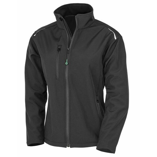 Result Genuine Recycled Women's Recycled 3-Layer Printable Softshell Jacket Black
