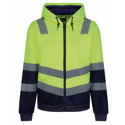 Regatta High Visibility Pro Hi Vis Full Zip Hoodie Hi-Vis Yellow/Navy