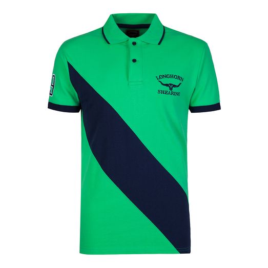 Longhorn Shearing Angus Polo Shirt Green