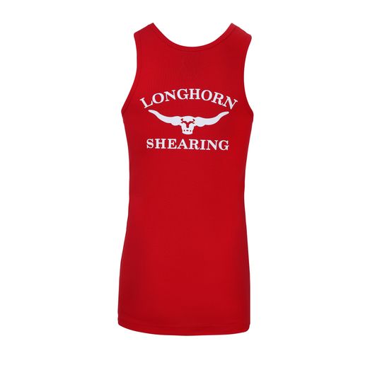 Longhorn Shearing Original Singlet Vest Red