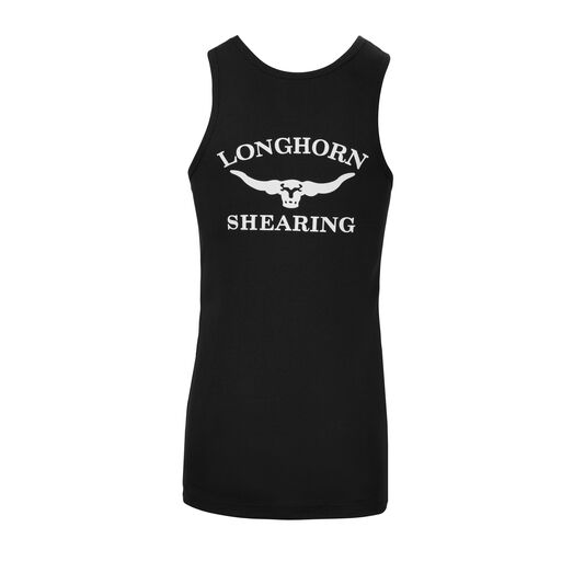 Longhorn Shearing Singlet Vest Black