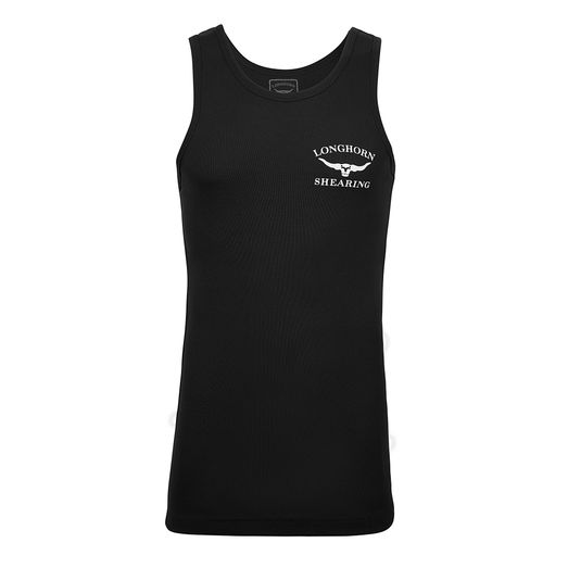 Longhorn Shearing Original Singlet Vest Black