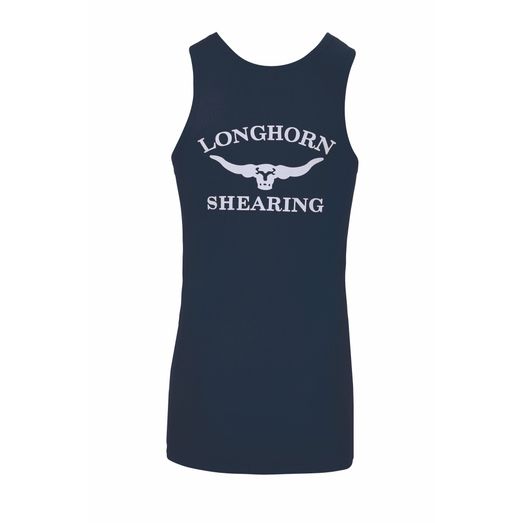 Longhorn Shearing Original Kids Singlet Vest Navy Blue