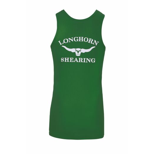 Longhorn Shearing Original Kids Singlet Vest Navy Green