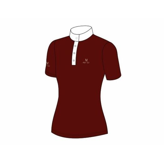 Mark Todd Competition Shirt - Girls (Short Sleeved) Burgundy