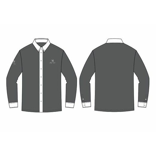 Mark Todd Competition Shirt - Mens (Long Sleeved) Anthracite/White