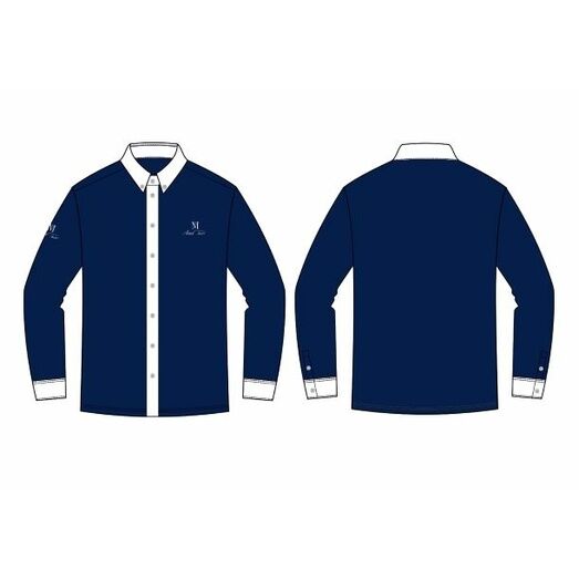 Mark Todd Competition Shirt - Mens (Long Sleeved) Navy/White