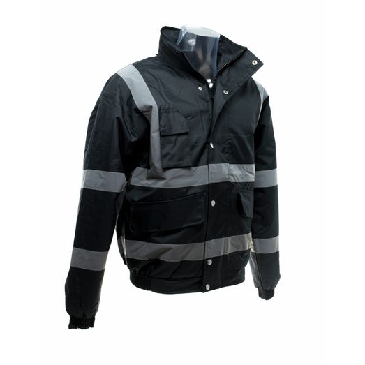 Yoko Hi-Vis Classic Bomber Jacket Black