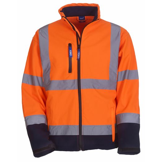 Yoko Hi-Vis Softshell Jacket Hi Vis Orange/Navy