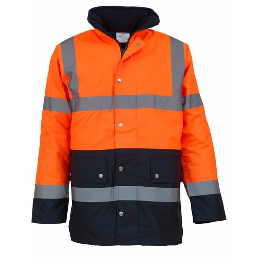 Yoko Hi-Vis Two Tone Motorway Jacket Hi Vis Orange/Navy