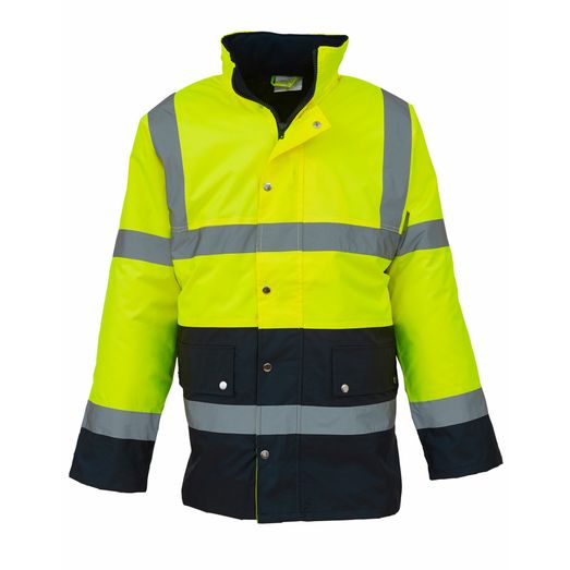 Yoko Hi-Vis Two Tone Motorway Jacket Hi-Vis Yellow/Navy