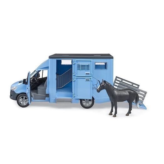 Bruder MB Sprinter Animal Transporter &amp; Horse 1:16