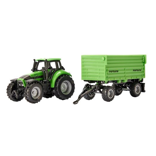 Siku Deutz-Fahr Tractor with Fortuna 4-Wheel-Trailer 1:87