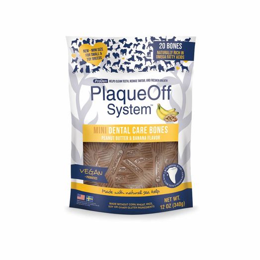 PlaqueOff Mini Dental Care Bones Peanut Butter &amp; Banana