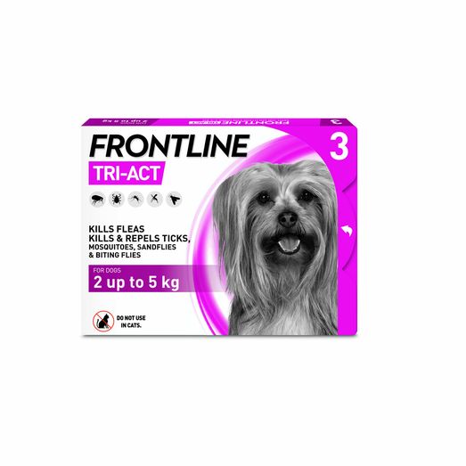 Frontline Tri-Act Flea &amp; Tick Spot On For Dogs 3 Pipettes