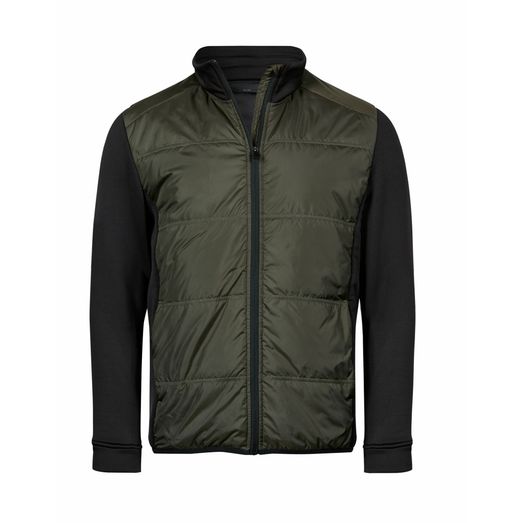 Tee Jays Men's Hybrid-Stretch Jacket Deep Green/ Black