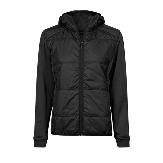 Tee Jays Women's Hybrid-Stretch Hooded Jacket Black/Black