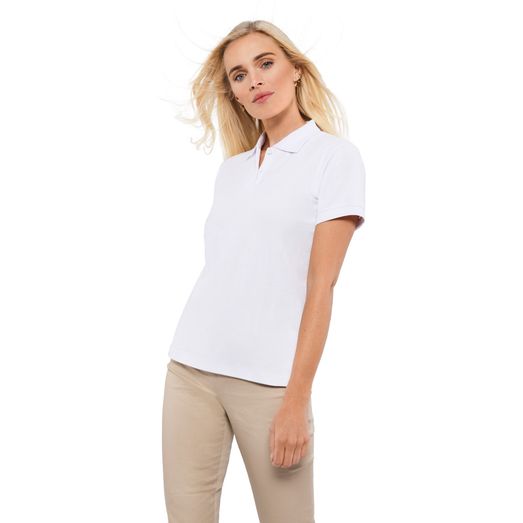 Absolute Apparel Elegant Ladies Fitted Polo - White