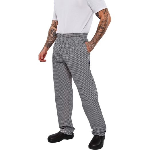 BonChef Check Baggy Chef Trouser - Black/White