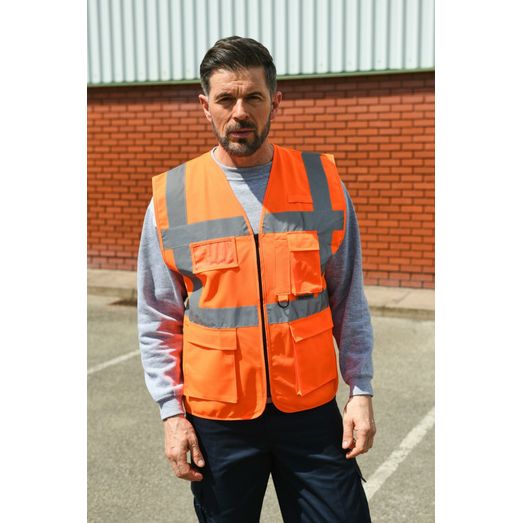 Korntex High Vis Executive Multifunction Safety Vest - Orange