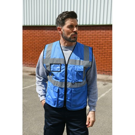 Korntex High Vis Executive Multifunction Safety Vest - Royal Blue