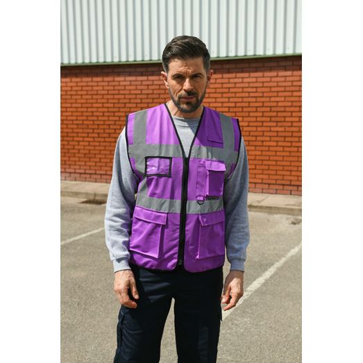 Korntex High Vis Executive Multifunction Safety Vest - Violet