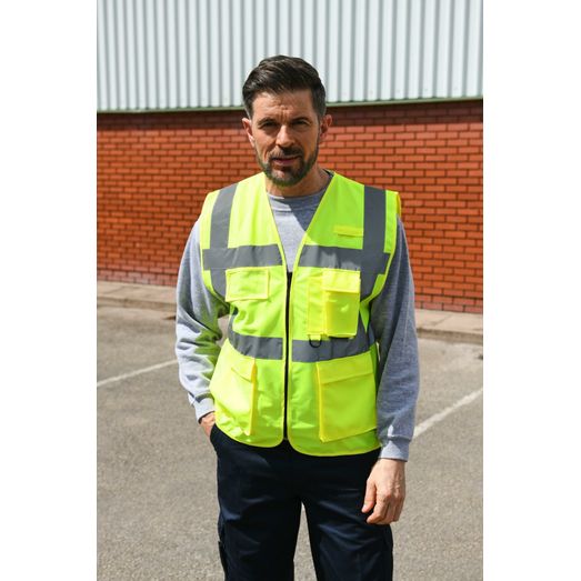 Korntex High Vis Executive Multifunction Safety Vest - Yellow