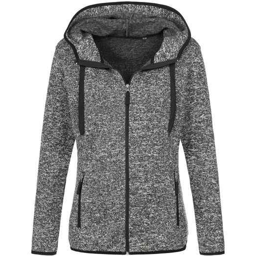 Stedman Active Outdoor Knitted Ladies Fleece - Dk Grey Melange