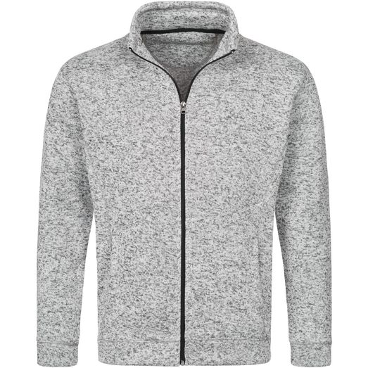 Stedman Active Outdoor Knitted Mens Fleece - Light Grey Melange