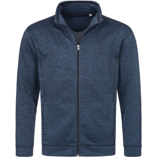 Stedman Active Outdoor Knitted Mens Fleece - Marina Blue Melange