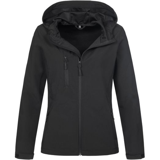 Stedman Active Outdoor Softest Shell Hooded Jacket Ladies - Black Opal