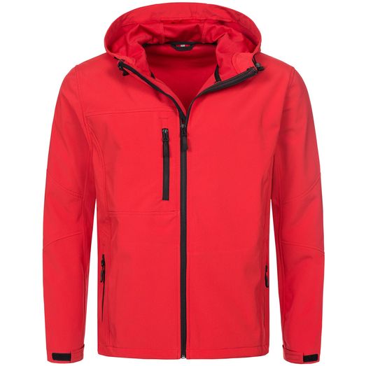 Stedman Active Outdoor Softest Shell Hooded Jacket Mens - Crimson Red