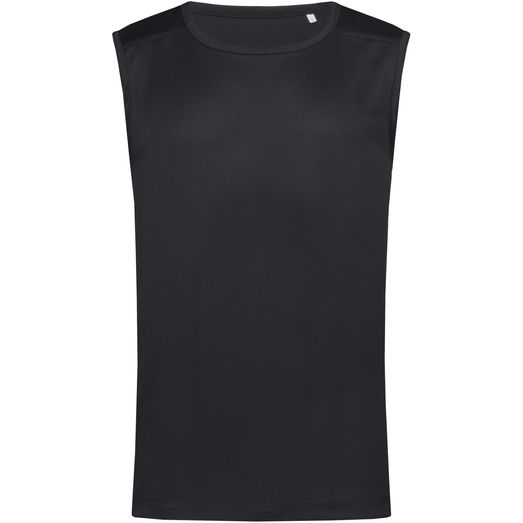Stedman Active Sports 140 Mens Sleeveless T-Shirt - Black Opal