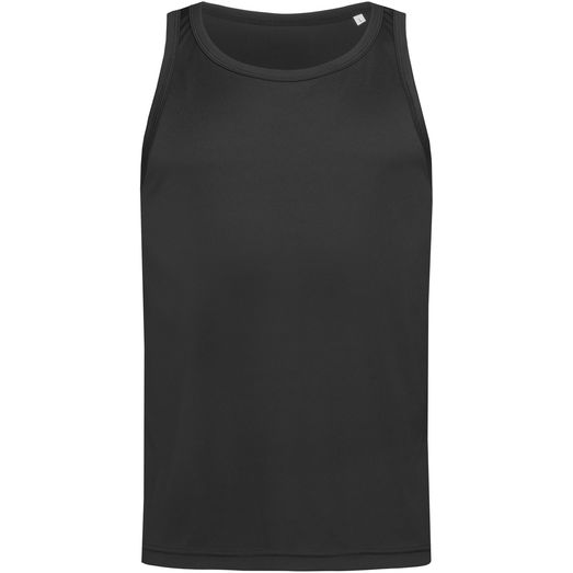 Stedman Active Sports Mens Poly Sports Vest - Black Opal