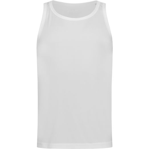 Stedman Active Sports Mens Poly Sports Vest - White