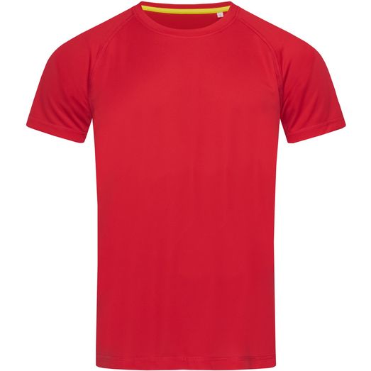 Stedman Active Sports Raglan Mesh Mens T-Shirt - Crimson Red