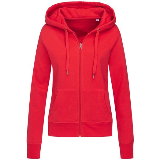 Stedman Active Sports Zip Hood Ladies - Crimson Red