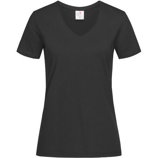 Stedman Classic Ladies V Neck T-Shirt 155gm - Black Opal