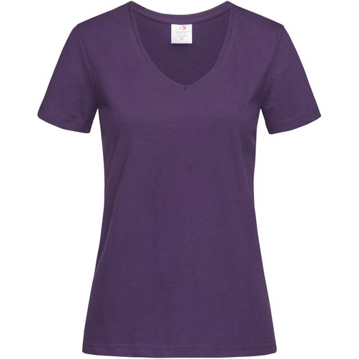 Stedman Classic Ladies V Neck T-Shirt 155gm - Deep Berry
