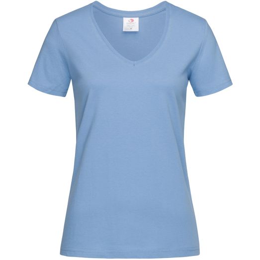 Stedman Classic Ladies V Neck T-Shirt 155gm - Light Blue