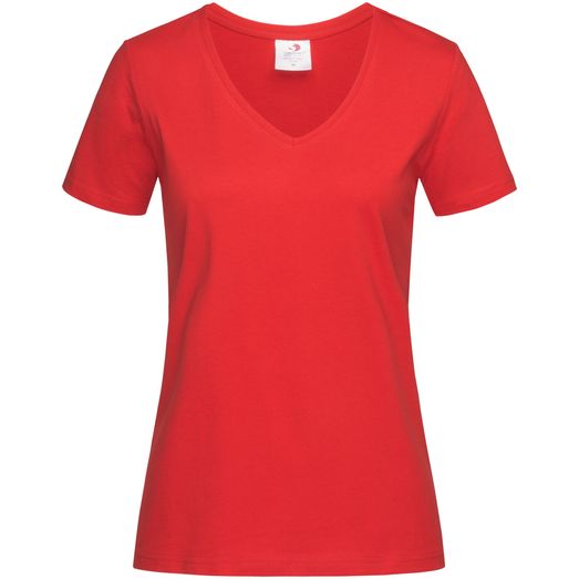 Stedman Classic Ladies V Neck T-Shirt 155gm - Scarlet Red